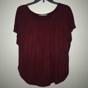 VELVET CREW NECK BLOUSE